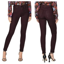 NEW Size 24 Paige Denim Hoxton High Rise Skinny Transcend Jean Black Cherry