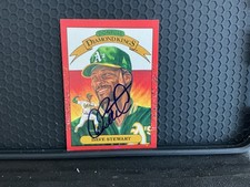 1990 DONRUSS DIAMOND KINGS DAVE STEWART AUTO SIGNED #6 OAKLAND ATHLETICS