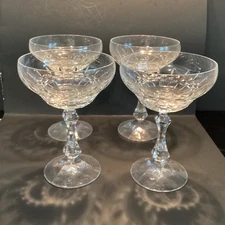 4 Champagne Sherbets in Acapulco Pattern By Schott Zwiesel -  O