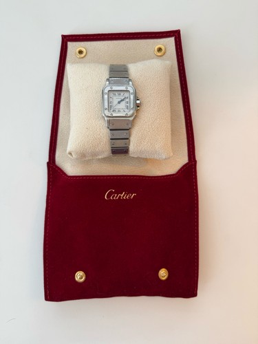 24mm Cartier Santos Galbée Automatic Stainless Steel Wristwatch White Dial 1990s