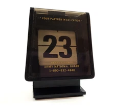 Vintage Park Sherman Army National Guard PA Perpetual Clicker Cube Desk Calendar