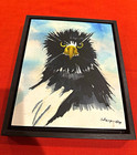 Pam Sharp Framed Signed Watercolor Eagle/Birds Print Contemporary Portrait 10x9