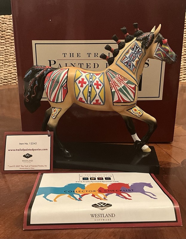 trail of painted ponies figurines retired Cheyenne Painted Rawhide