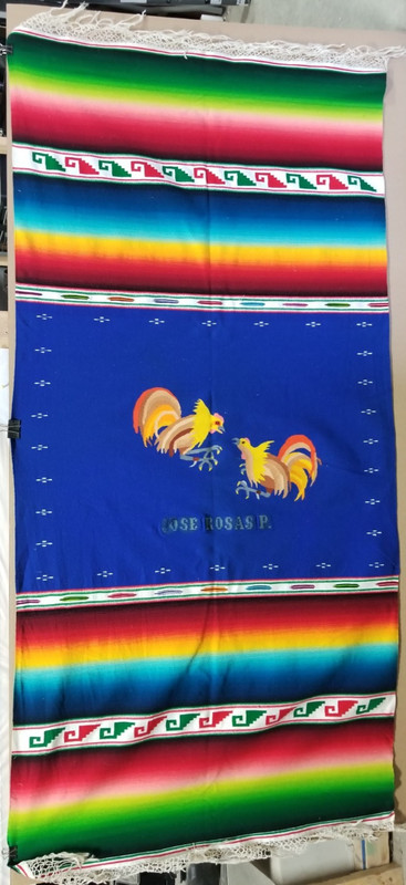 Vintage Mexican Pictorial Sarape Saltillo Serape