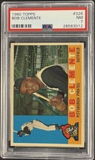 1960 Topps #326 Bob Roberto Clemente PSA 7 NM Near Mint New Label