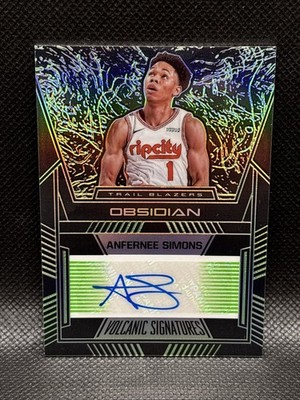 2020 Obsidian Anfernee Simons Volcanic Signatures Green Auto /25 Rare!