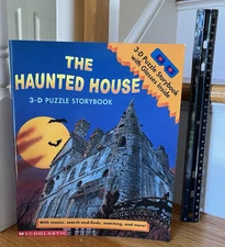 The Haunted House 3-D Puzzle Storybook 1997 Scholastic w/Glasses