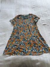 Seasalt Blue Orange Yellow Citrus Screenprint Jersey Tunic Size 12 Pockets 