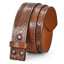 UpFind Western Leather Belt Strap without Fit waist size 32"-35", Brown