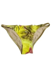 RITCHIE Swimwear Rare Y2K Vtg. Swim  Bikini Bottom Liquid Gold Floral Print SM