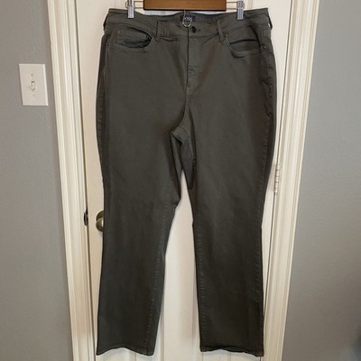 NYDJ Jeans Womens 18W Green Marilyn Straight Leg Denim Lift Tuck