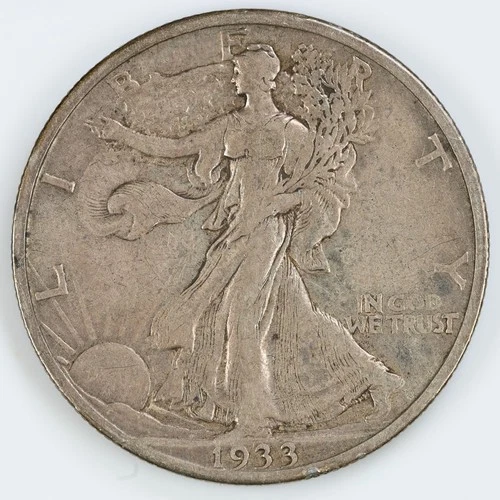 1933-S Walking Liberty Half Dollar XF Silver 50c