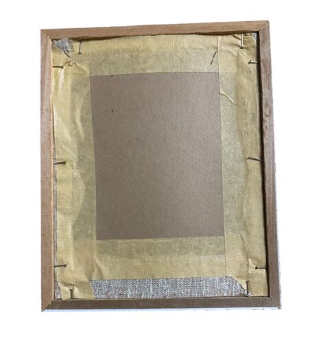 Vintage Crewel Stickerei große Augen Junge blau Handarbeit gerahmt Kunst Barbara Keane - Bild 4 von 4