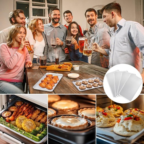 6 Pack Baking Sheet Pan Set Cookie Sheet Small Toaster Oven Pans Stainless Steel - Picture 7 of 7