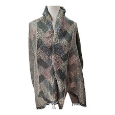 Wool Blend Pashmina Scarf 28" x 70" Large Shawl Wrap Warm Blanket Gray Soft READ