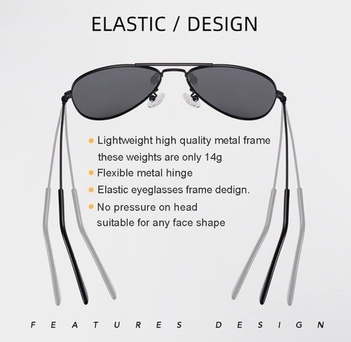 NIDOVIX Kids Polarized Aviator Sunglasses 2 Pack Gold Frames Grey/Brown Lens - Picture 6 of 6