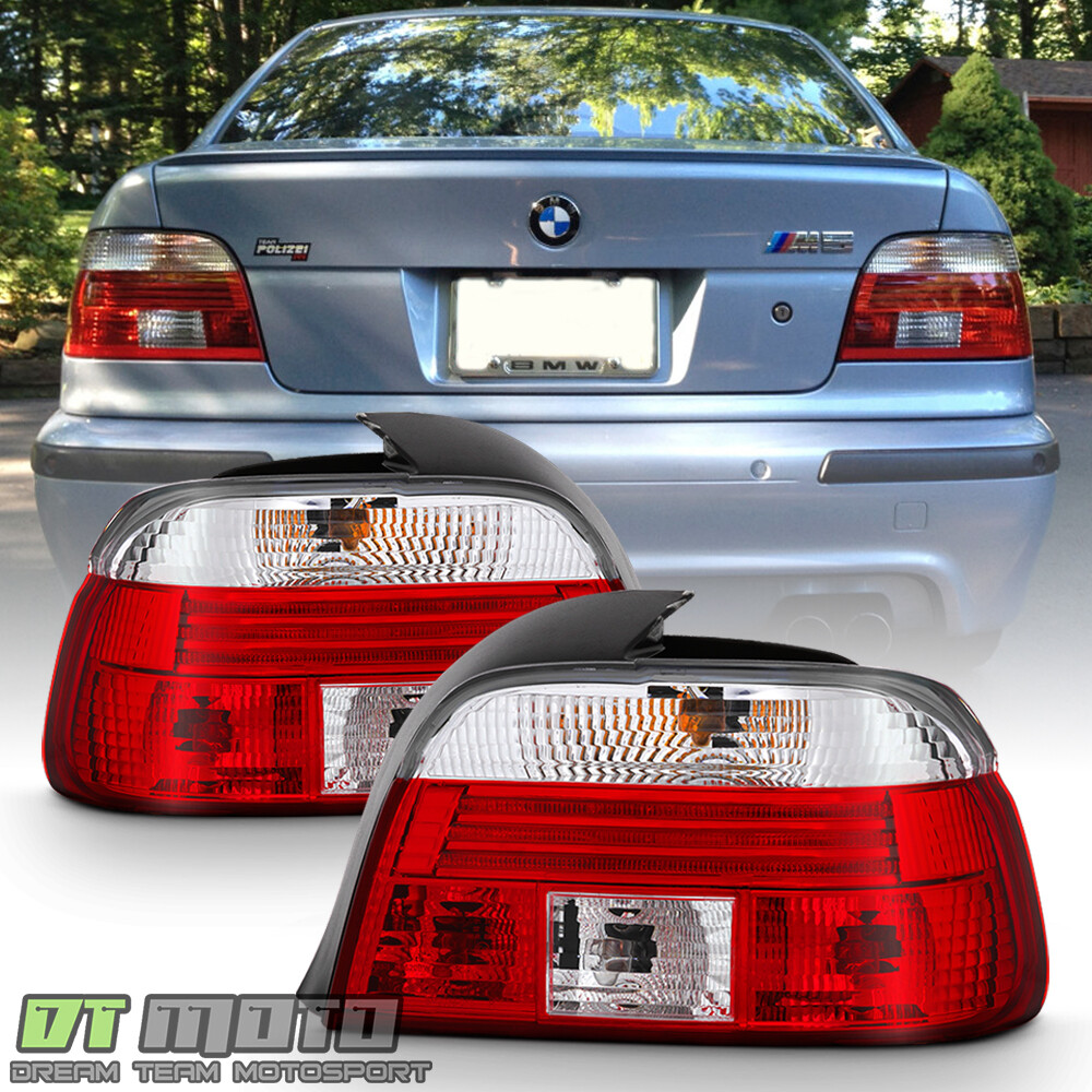 1997 1998 1999 2000 BMW E39 528i 540i M5 Red Clear Tail Lights