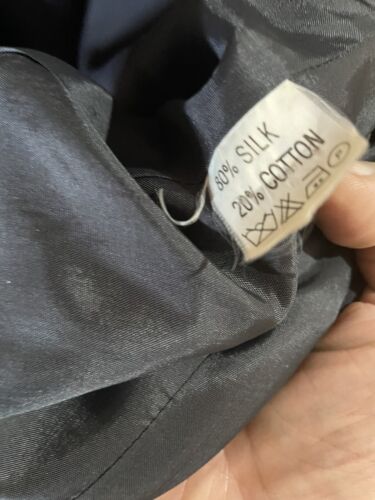 Rosen Seide 2 Teiler Damen Anzug Nadelstreifen Dark Navy Suit Gr. 44 RefcJc # 78 - Bild 7 von 24