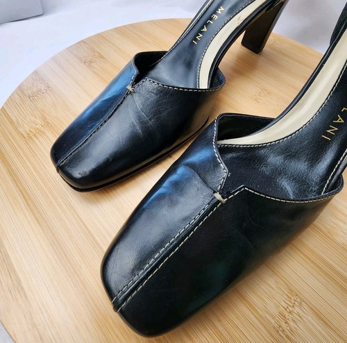 Antonio Melani Shoes Womens 7.5M Glove Fit Black Leather Ankle Strap EUC - Picture 11 of 13