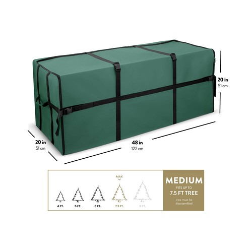 Bolsa de almacenamiento para árbol de Navidad apertura extra ancha resistente 7,5 pies. Mango de correas - Imagen 6 de 7