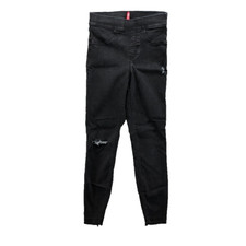 Spanx Vintage Distressed Ankle Skinny Jeans Womens Small Black Pull On Rocker