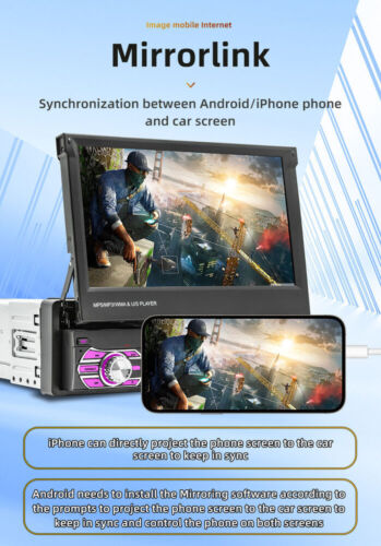 For Apple Carplay Android Auto Radio Car Stereo Touch Screen 1Din MP5 Player BT - Picture 7 of 19