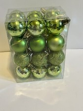 24Pcs Christmas Green Balls Baubles Ornament 1.57