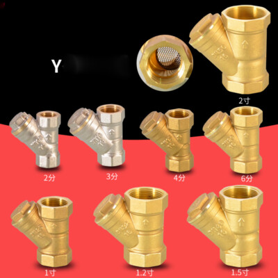 1/4''-2'' Y Type Brass Strainer Filter Valve Female Thread Connector Adapter