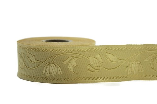 1.37" (35mm) Flower Jacquard Trim, Sewing Ribbon by the yard or pre-cut - Picture 15 of 33