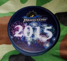 2015 LAKE ERIE MONSTERS HAPPY NEW YEAR INGLASCO BLUE PUCK AHL ARENA COLLECTION