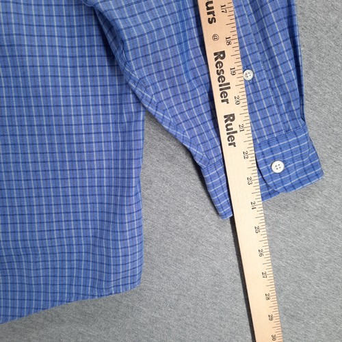LL Bean Shirt Men 16/33 Blue Plaid Pocket Button Down Long Sleeve - Bild 8 von 11
