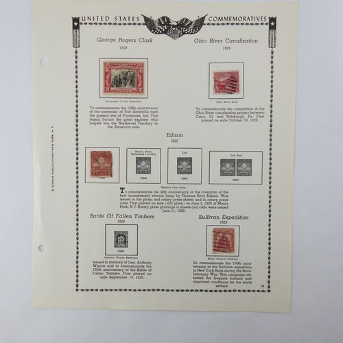 Vintage US Gedenkmarke Minkus Pg 76 Rogers Clark OH 1929 Edison - Bild 1 von 5