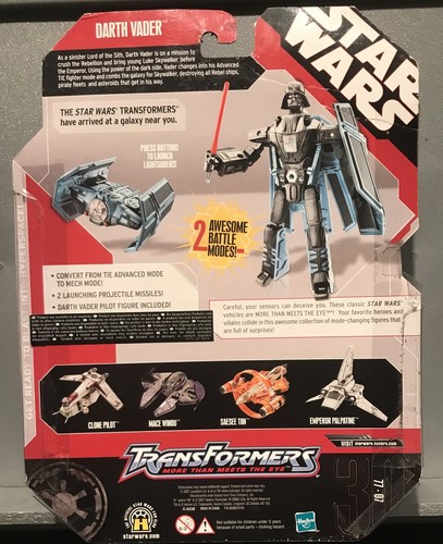 2007 -RARE - Star Wars -TRANSFORMERS - Crossovers ⭐️DARTH VADER - TIE FIGHTER⭐️ - Picture 2 of 14