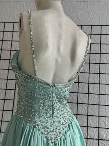 Y2K Prom Pageant Gown-Dress-Aqua Blue-silk-sweetheart-Vintage Inspired-Small - 第 22/24 張圖片