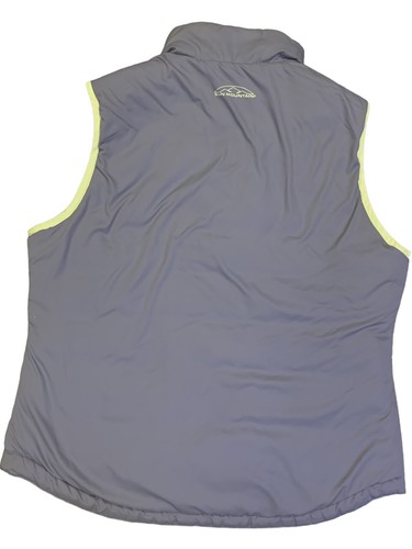 Sun Mountain Reversible Puffer Vest Neon/Gray Snap Front Quilted Alpine Sz L EUC - Bild 7 von 8