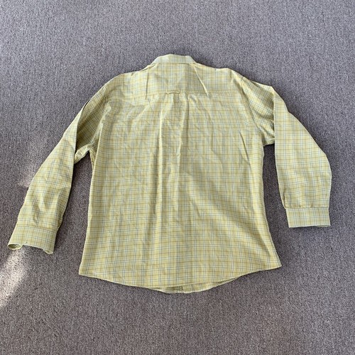 Camicia uomo Woolrich con bottoni fantasia quadri gialla taglia large - Foto 5 di 6