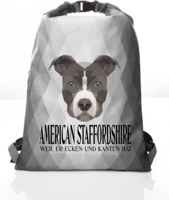 Polygon Beutel AMERICAN STAFFORDSHIRE Siviwonder Geometrisch Turnbeutel Rucksack