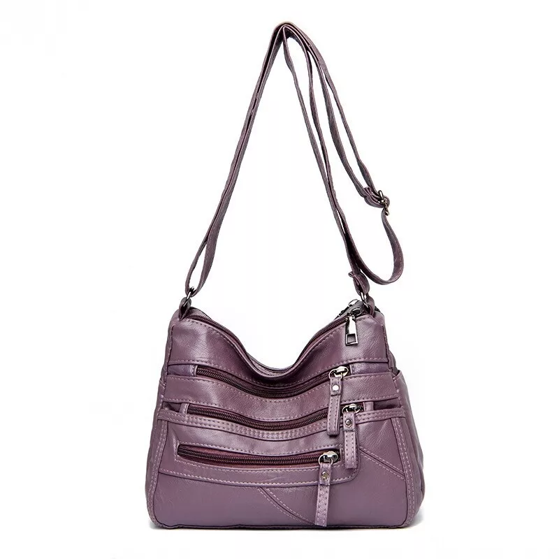Multi pocket leather handbags hot sale