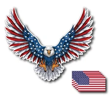6pk American Flag Bald Eagle USA Decal Sticker Truck Vehicle Window Wall Car