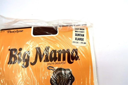 Lot of 4 Vintage BIG MAMA Pantyhose XLarge Silky Sheer Suntan & Ultra Sheer Grey - Picture 5 of 9