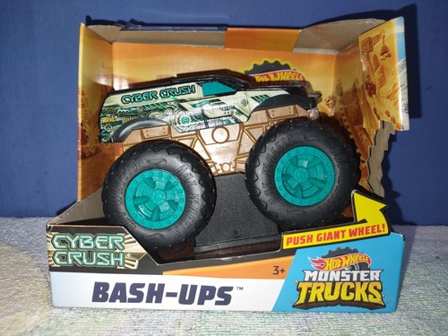 Hot Wheels Monster Trucks Cyber Crush Bash-Ups With Giant Wheels