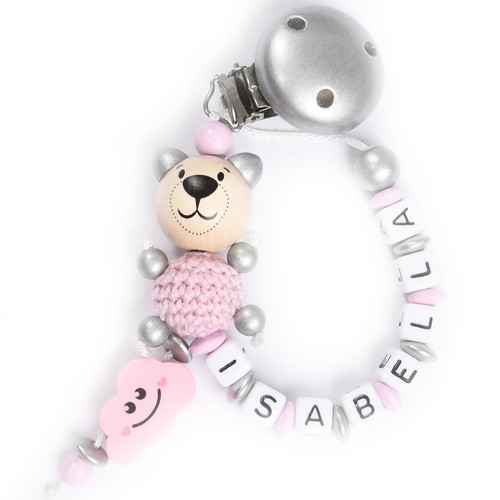 Schnullerkette mit Namen für Mädchen u. Jungen Baby♥Geburt♥Taufe♥Geschenk  - Bild 33 von 63