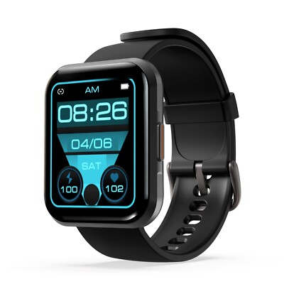 1.78'' Fitness Smartwatch IP68 Waterproof Touch Screen, Black