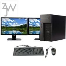 Dell i7 Desktop Computer Up To 16GB RAM 1TB SSD/HDD Dual 22in LCD Windows 10 Pro
