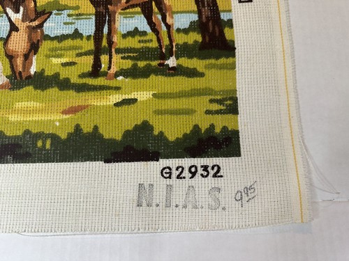Tapiz de lona NIAS G2932 estampado de caballo y potro a punta de aguja - Imagen 3 de 5