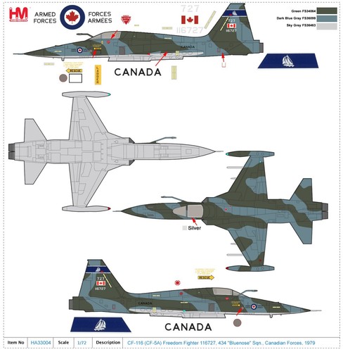 Hobby Master HA33004, CF-116 (CF-5A) Freedom Fighter 116727, 434 "Blunose" Sqn. - Bild 8 von 8