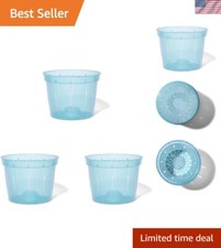 8-Inch Blue Sapphire Orchid Pots - Slotted Design for Optimal Plant Health