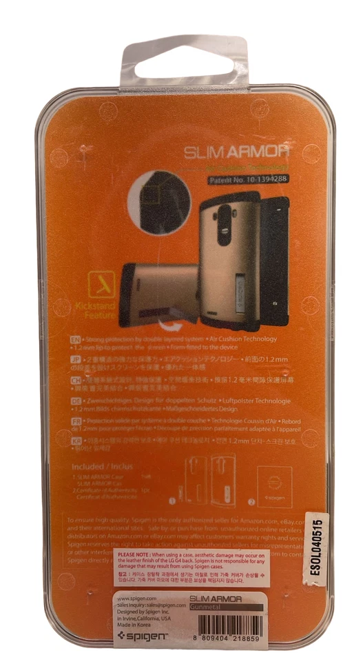 Capa protetora Spigen Slim Armor Series com suporte para LG G4 - Gunmetal - Imagem 2 de 4