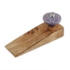 Purple Wheel Flower Ceramic Wooden Door Stopper
