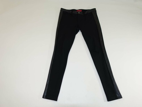 Rosso Saks Fifth Avenue Donna Ponte Pantaloni Misura 6 IN Finta Pelle Nera  Combo | eBay